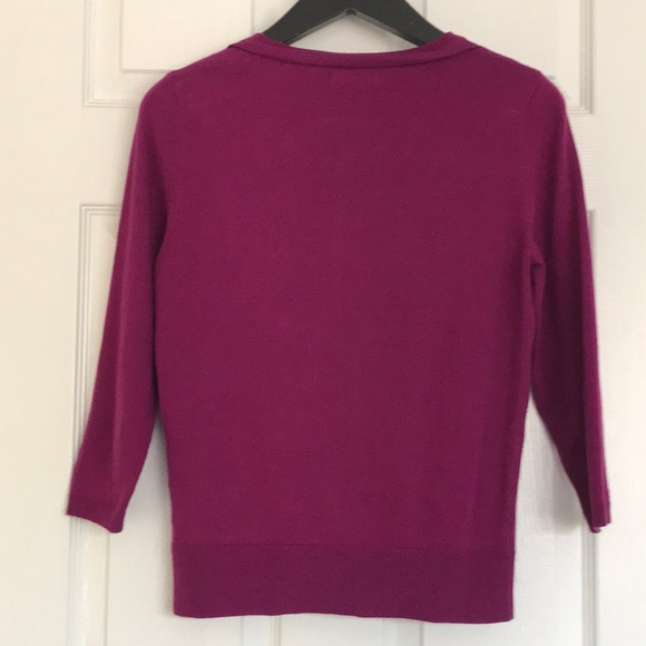 The Limited - 3/4 Sleeve Flower Fuchsia Cardigan - Picture 6 of 6